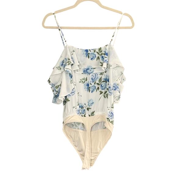 Revolve L'academie Floral Bodysuit Blouse Off The Shoulder Size Small Coquette - Picture 4 of 7